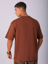 The Indian Garage Co Men Pure Cotton Typography Printed Boxy Oversized T-shirt