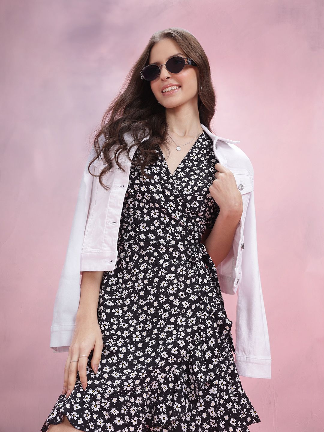 Dressberry Floral dicetak pakaian A-line