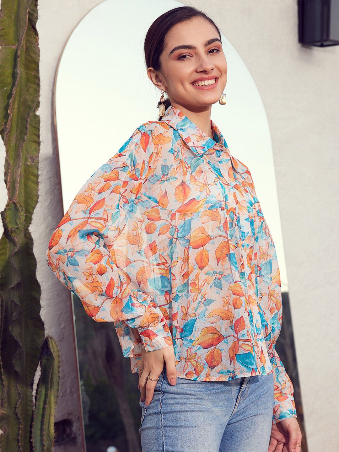 STREET 9 Floral Printed Comfort Fit Casual Shirt