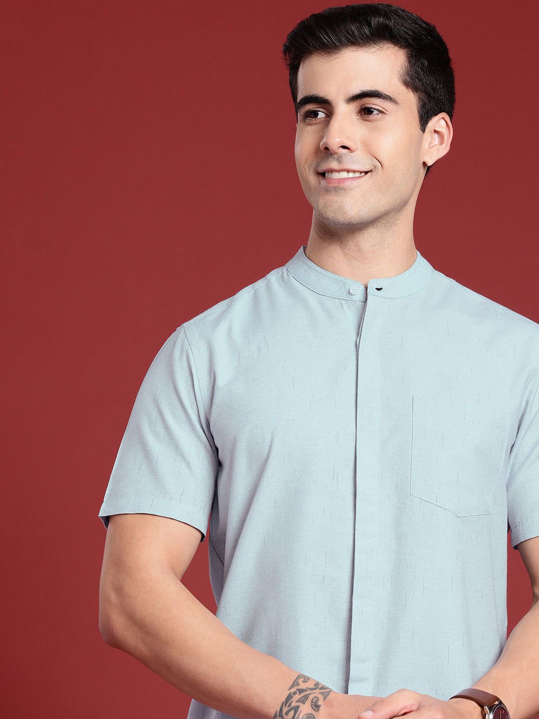 Anouk Self Design Textured Casual Shirt