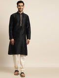 SOJANYA Lelaki Hitam Solid Kurta Lurus