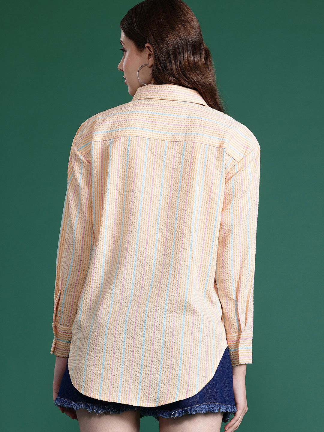 DressBerry Striped Seersucker Casual Shirt