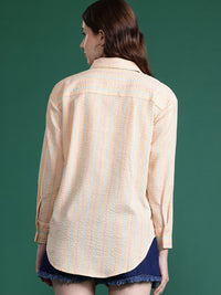 DressBerry Striped Seersucker Casual Shirt