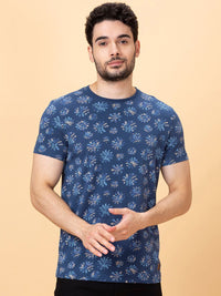 Being Human Pure Cotton Floral Printed Round Neck Casual T-shirt