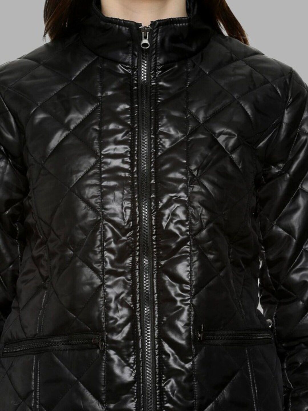 Campus Sutra Mandarin Collar Windcheater Outdoor Quilted Puffer Jacket