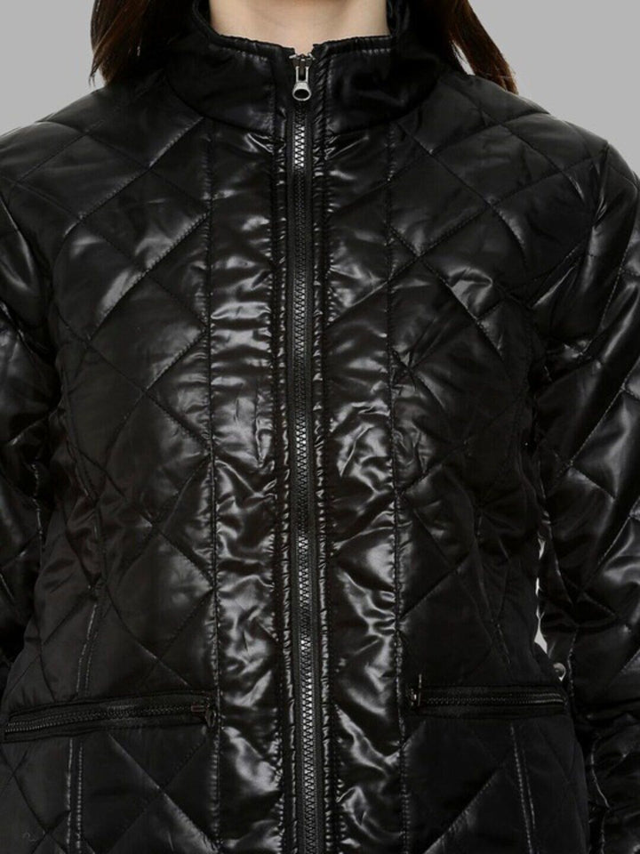 Kampus Sutra Mandarin Collar Windcheater Luar Selimut Jaket Puffer