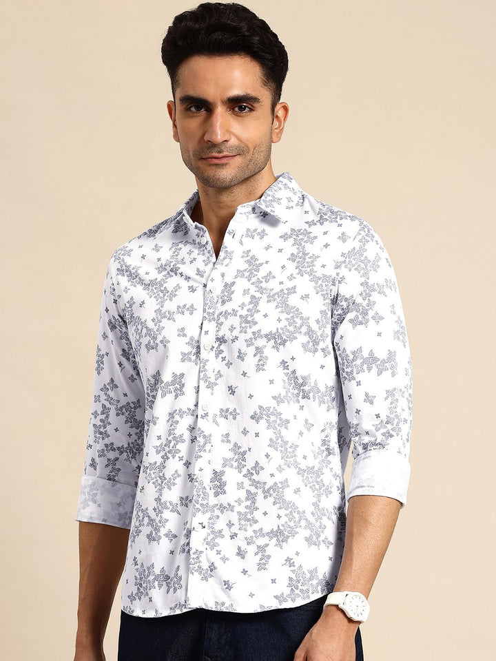 Being Human Classic Slim Fit Floral Printed Casual Shirt