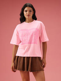 DressBerry Relaxed Fit Graphic Printed Pure Cotton T-shirt