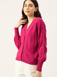 DressBerry Women Self Design Cardigan