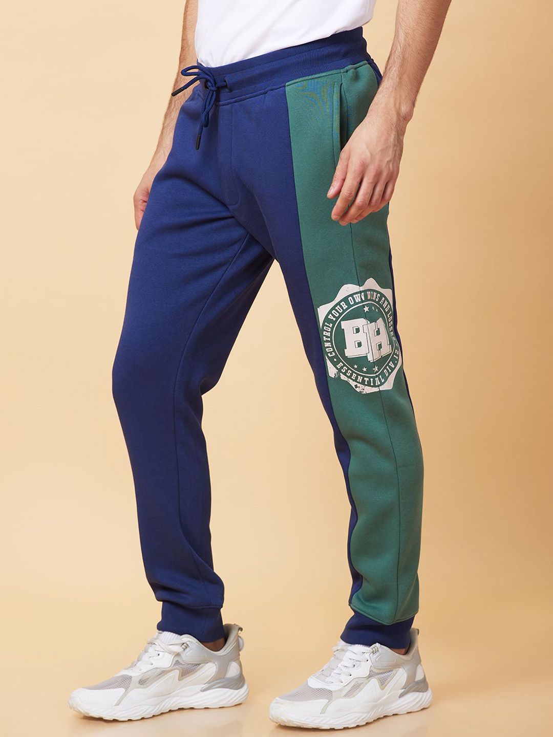Being Human Men Colorblocked Mid Rise Joggers