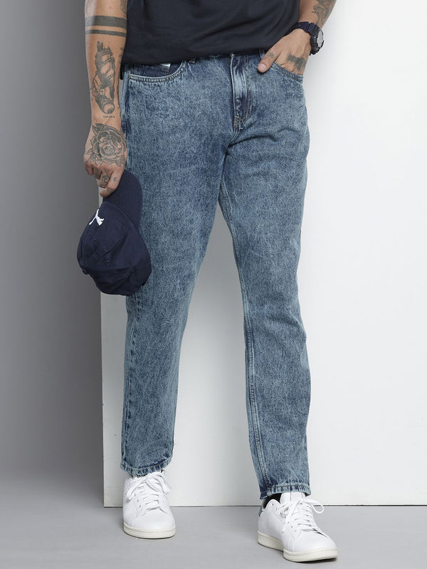 The Indian Garage Co Men Dad Fit Heavy Fade Pure Cotton Jeans