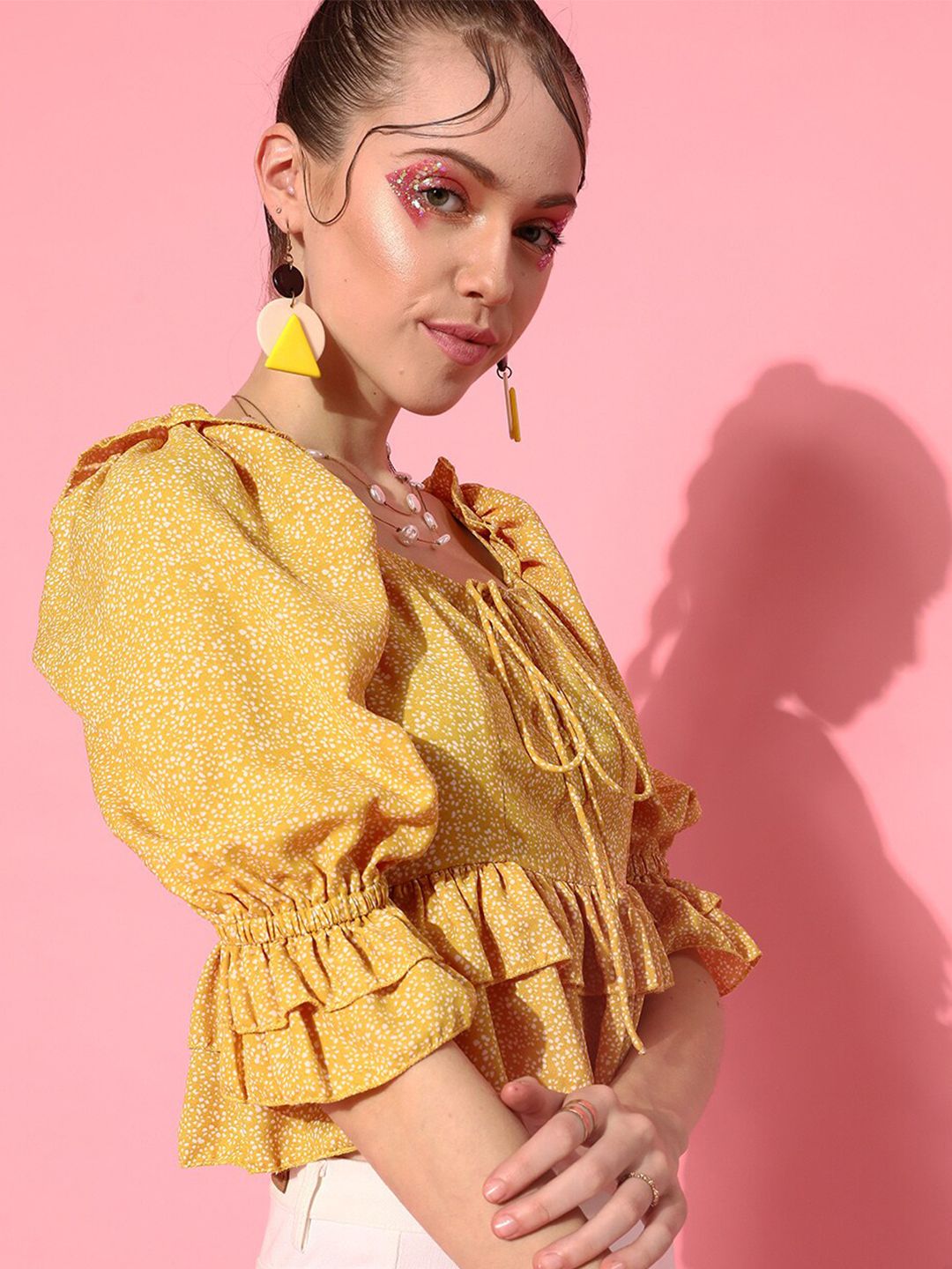 STREET 9 Yellow Floral Top