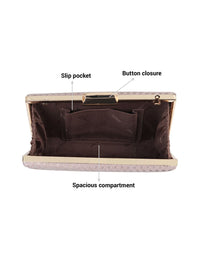 Metro Rose Gold Textured Box Clutch