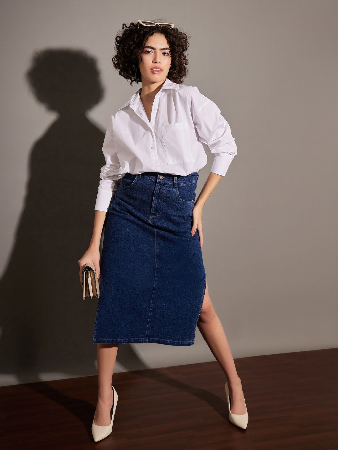 SASSAFRAS White Oversize Pure Cotton Casual Shirt