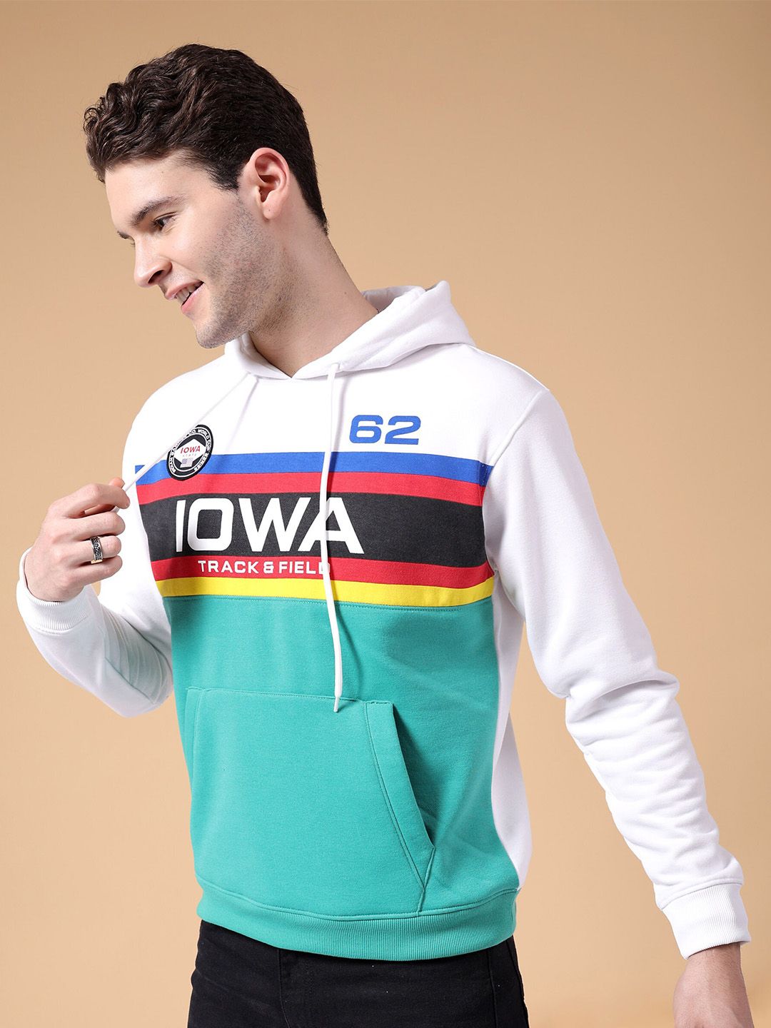 The Indian Garage Co Typography Printed Hooded Sweatshirt