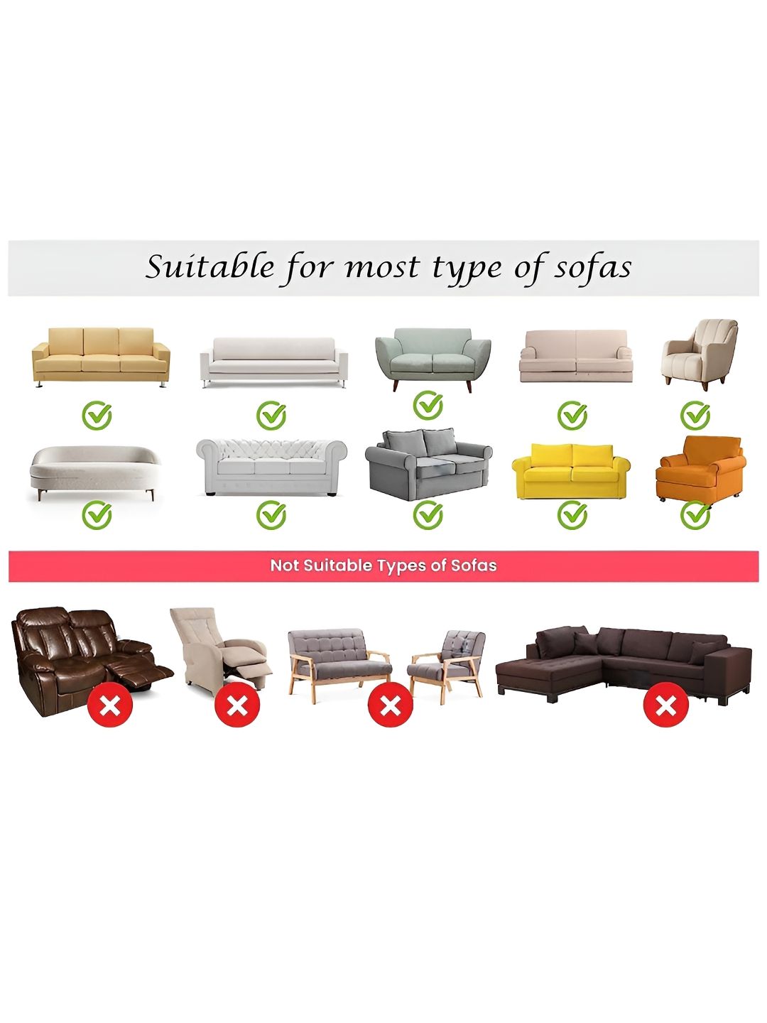 STITCHNEST Brown Leatherite Regular Sofa Cover