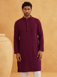 SOJANYA Embroidered Sequined Pure Cotton Kurta With Pyjama
