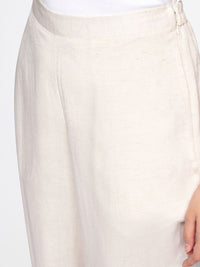 Global Desi Women Beige Solid Slim Fit Culottes Trousers