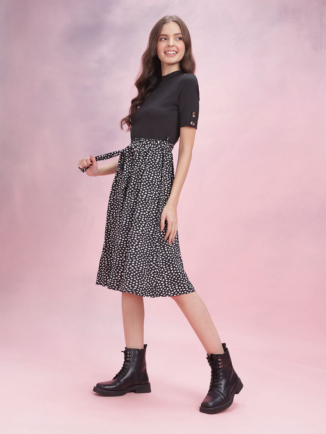 DressBerry Abstract Printed A-Line Dress