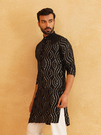 SOJANYA Abstract Embroidered Sequined Pure Cotton Kurta