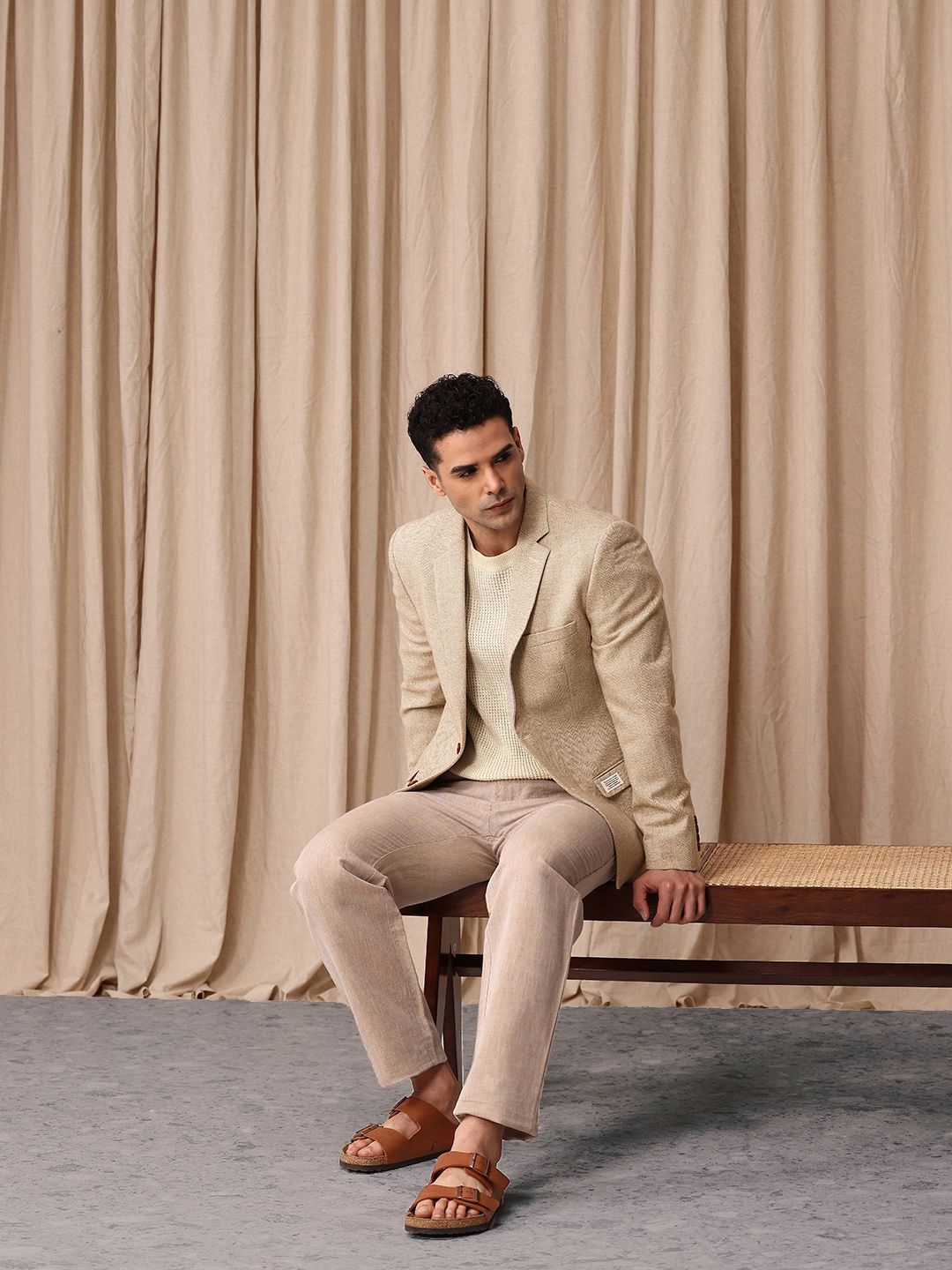 Mr Bowerbird Self Designed Single-Breasted Tailored Fit Casual Blazer