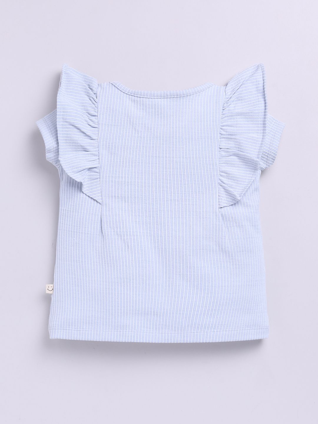 Happy Faces Girls Striped Ruffles Detail Pure Cotton Top