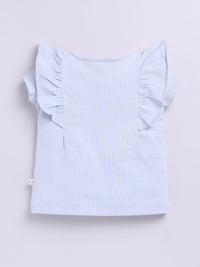 Happy Faces Girls Striped Ruffles Detail Pure Cotton Top