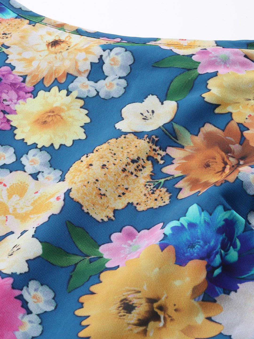 DressBerry Blue & Yellow Floral Maxi Dress