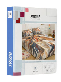 Moda Rapido X KLOTTHE Grey & Brown 400 TC King Bedsheet with 2 Pillow Covers