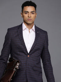 Raymond Men Contemporary Fit Checked Formal Blazer
