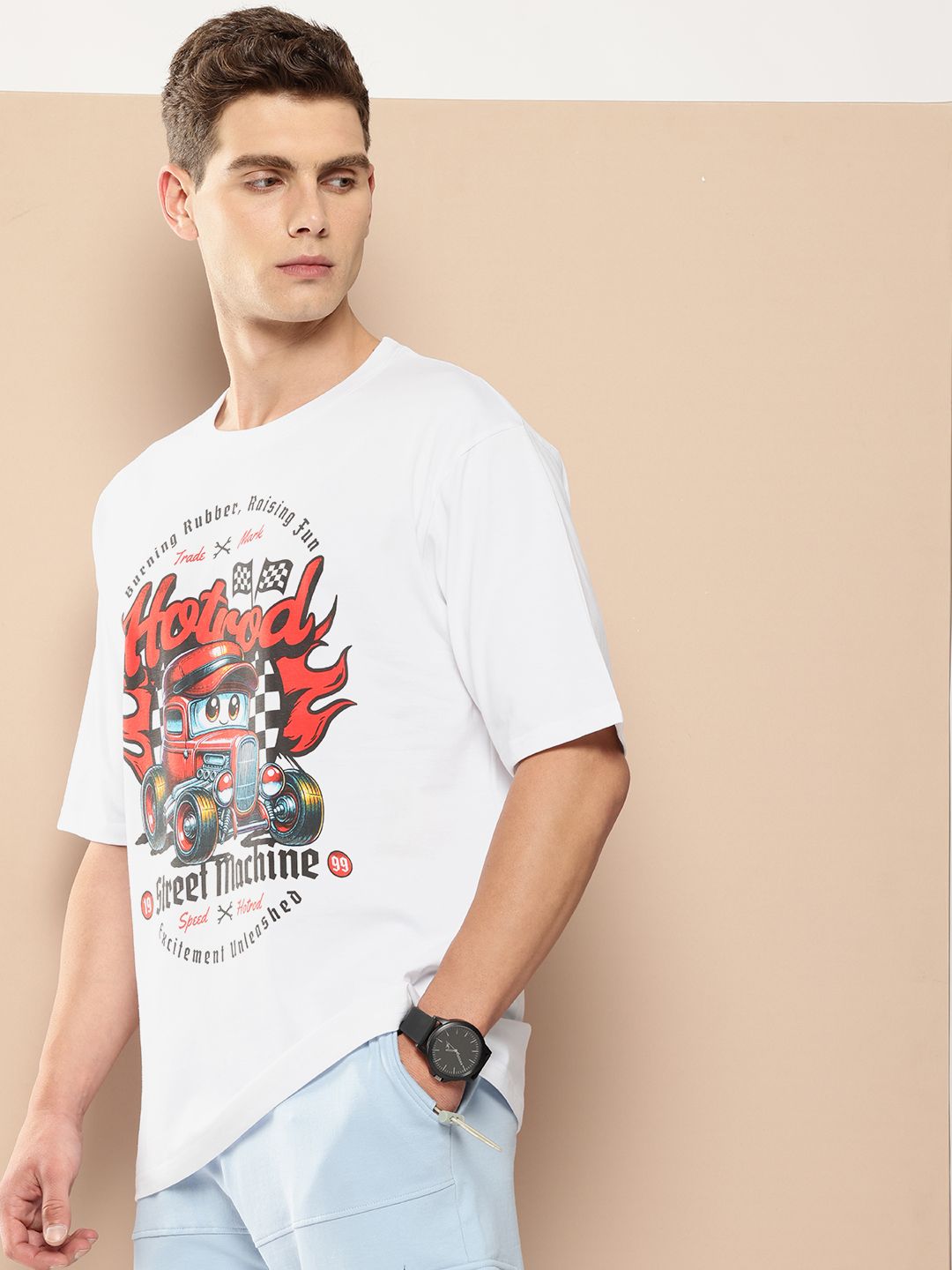 Difference of Opinion Men Graphic Printed Oversized T-shirt
