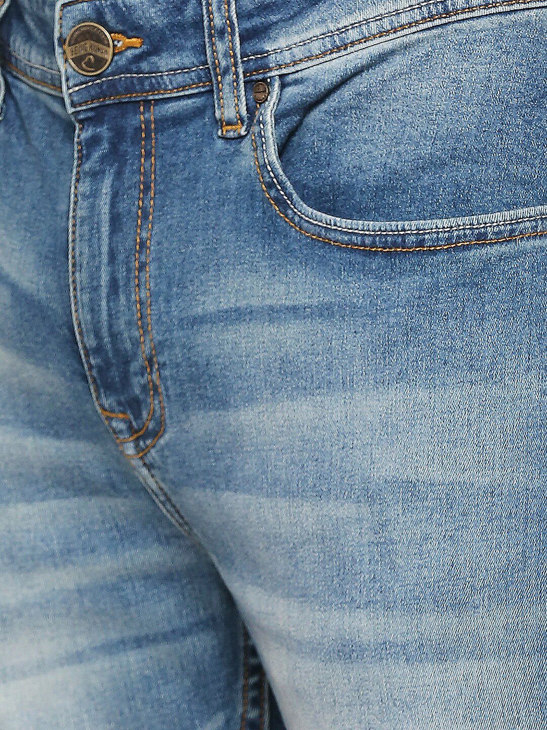 Being Human Men Blue Clean Look Mid-Rise Heavy Fade Jeans
