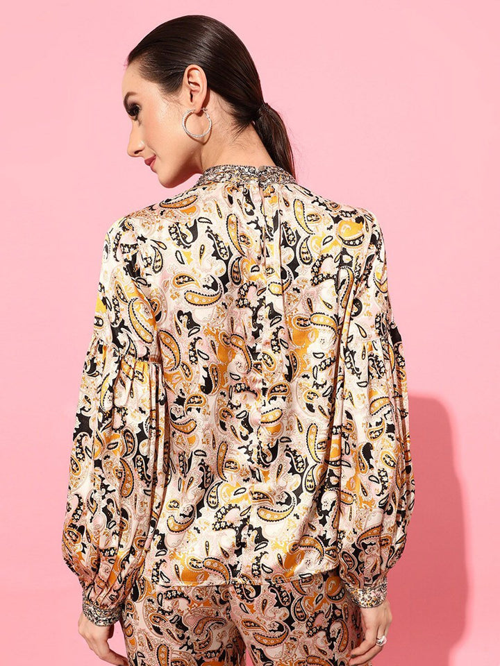 STREET 9 Yellow Ethnic Motifs Top
