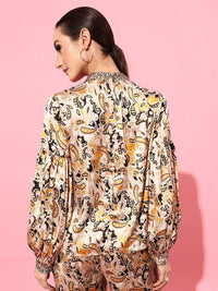 STREET 9 Yellow Ethnic Motifs Top