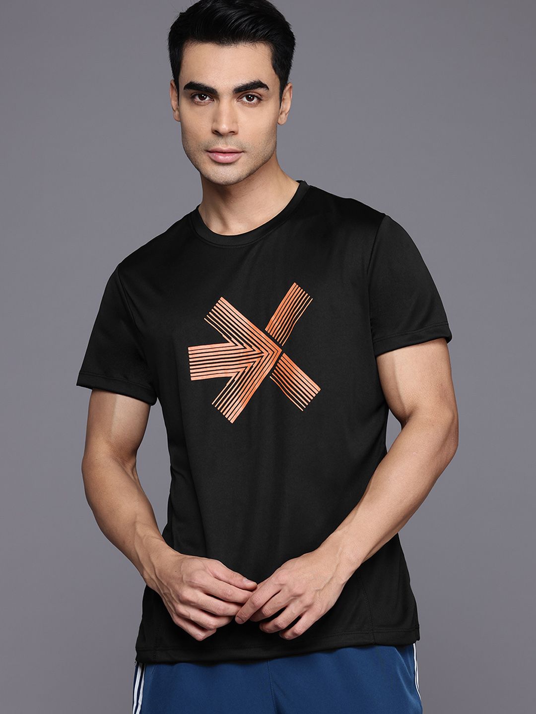 HRX by Hrithik Roshan Men Brand Logo Printed Rapid-Dry Training T-shirt