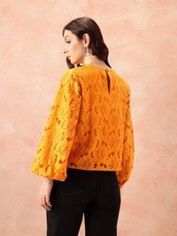 all about you Self Design Puff Sleeve Top