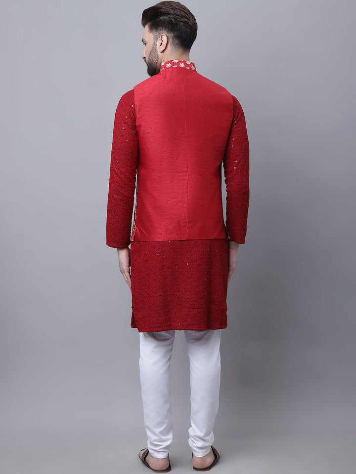 SOJANYA Ethnic Motifs Embroidered Regular Thread Work Pure Cotton Kurta With Pyjamas