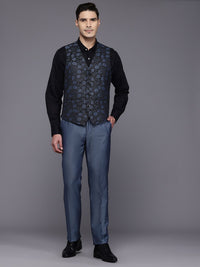 Raymond Party Blazer & Trouser With Woven Design Waistcoat
