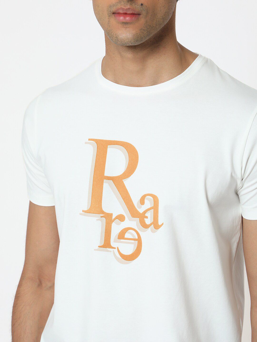 RARE RABBIT Men Cero Typography Printed Cotton Slim Fit T-Shirt