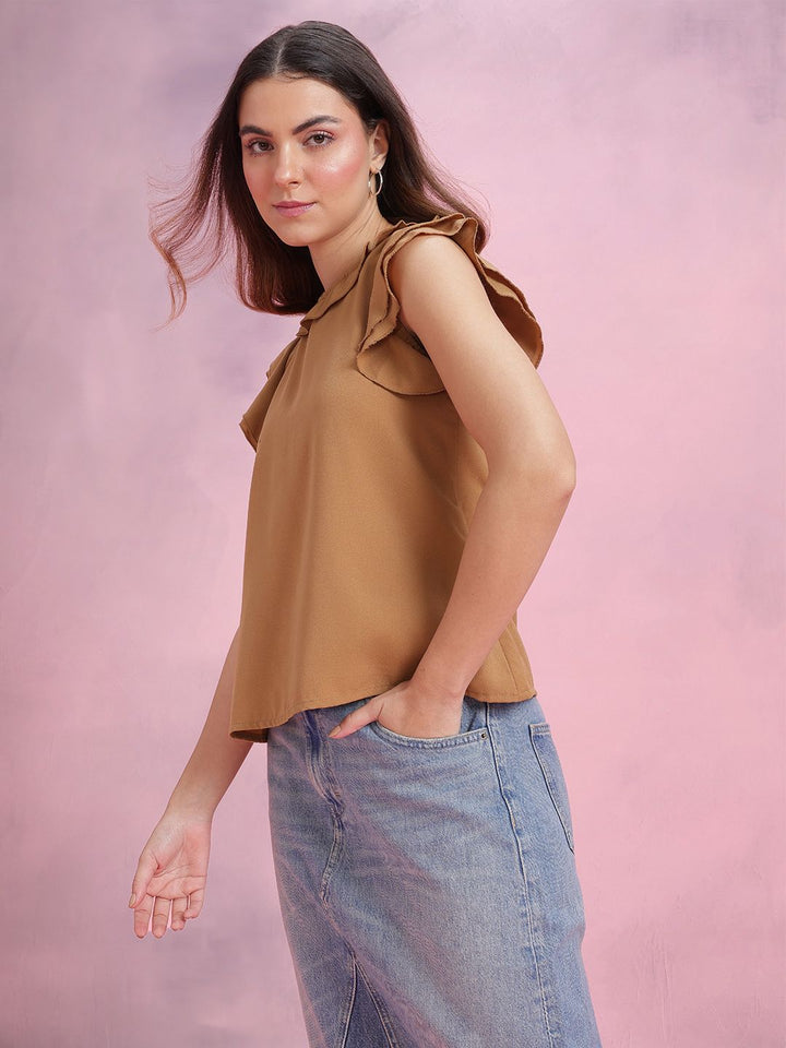 DressBerry Flutter Sleeve Ruffles Top
