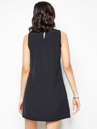 AND Boat Neck Sleeveless Embellished A-Line Mini Dress