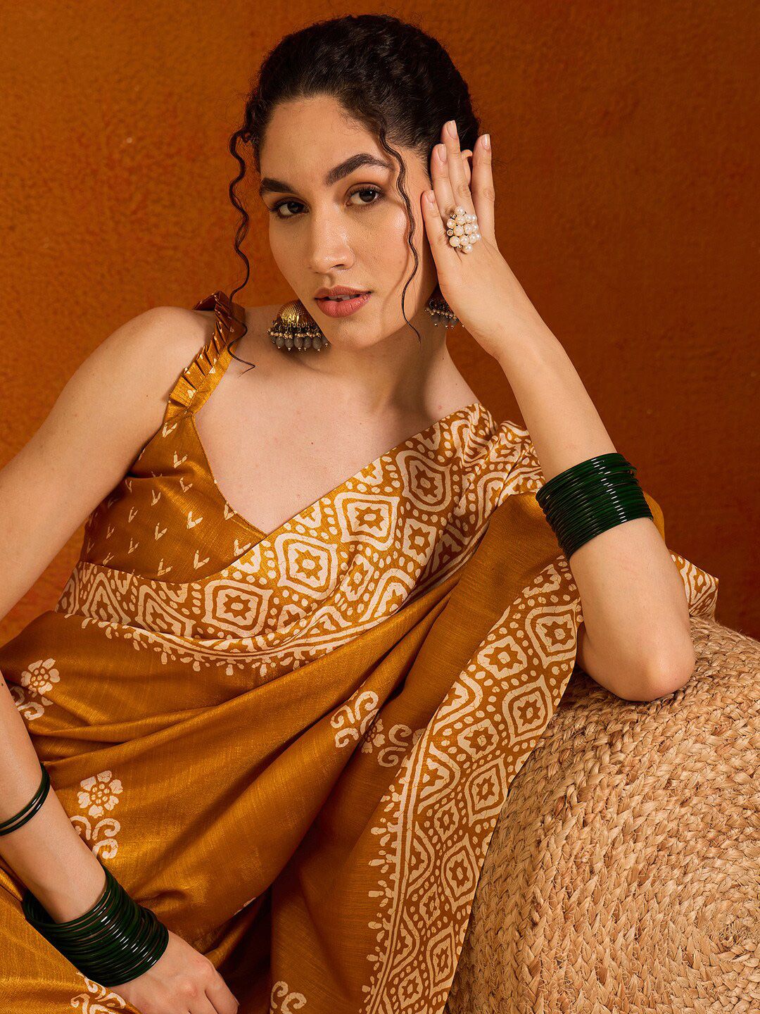 Saree mall Ethnic Motifs Bagru Sarees
