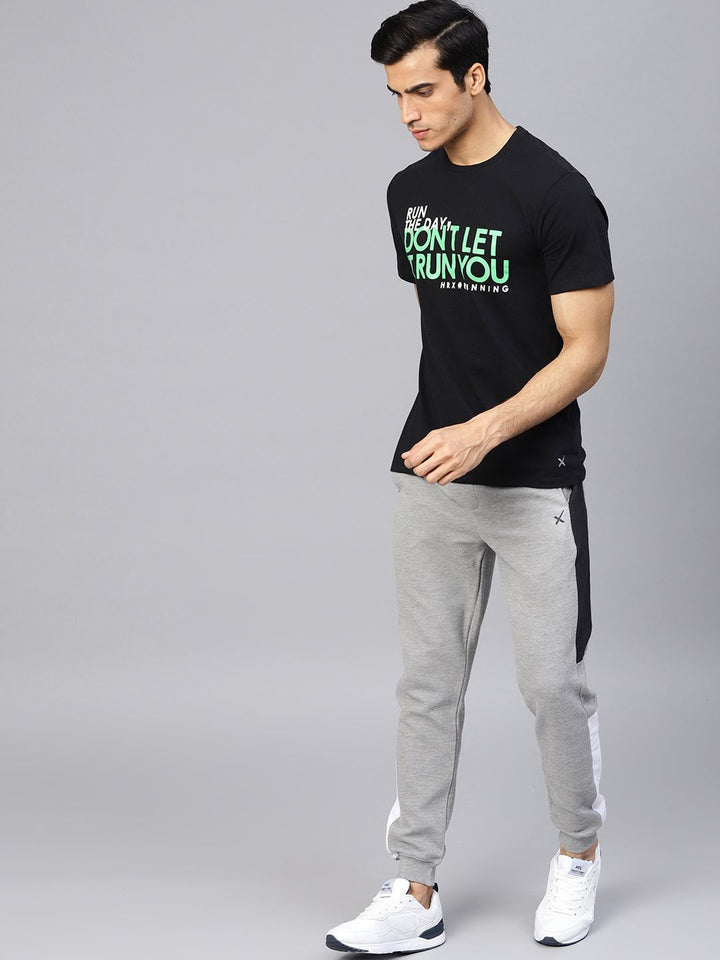 HRX by Hrithik Roshan Men Grey Melange Lifestyle Slim Fit Ottoman Joggers
