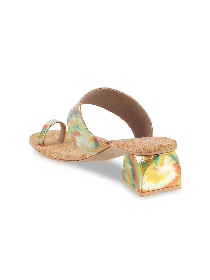 Metro Printed One Toe Block Heels