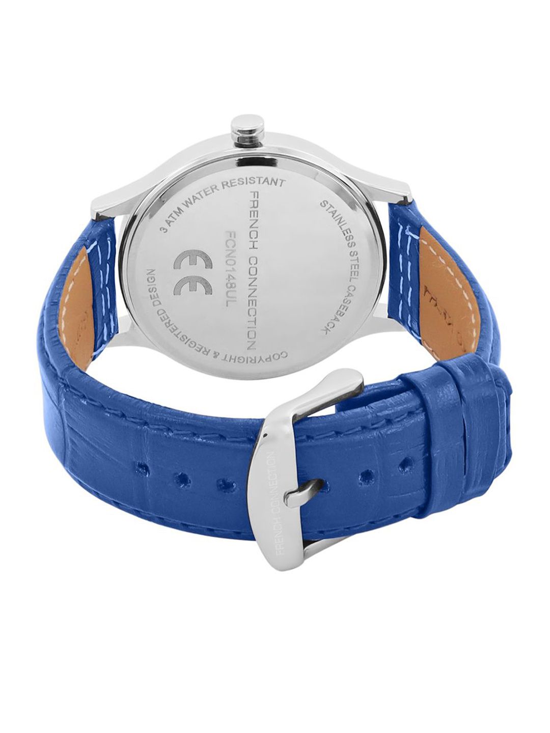 French Connection Men Embellished Dial & Leather Analogue Watch FCN0148UL