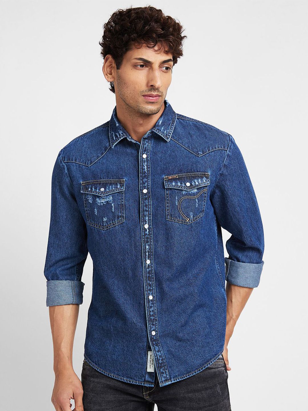 Being Human Men Slim Fit Opaque Faded Casual Shirt