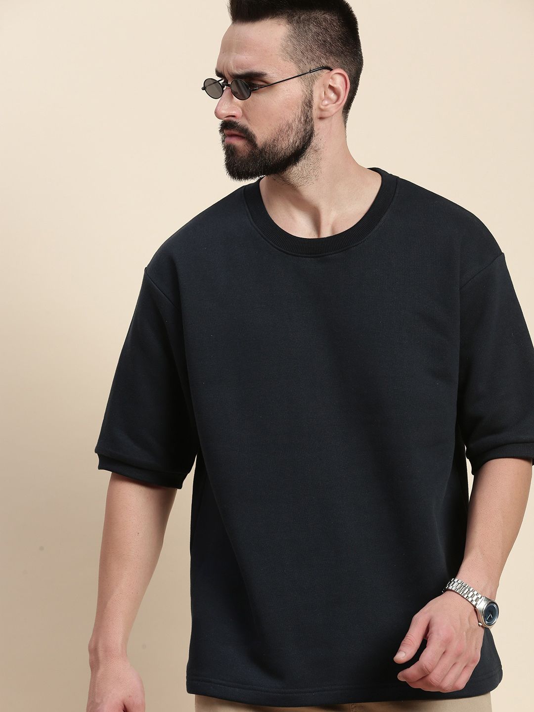 DILLINGER Round Neck Oversized Fleece Sweatshirt