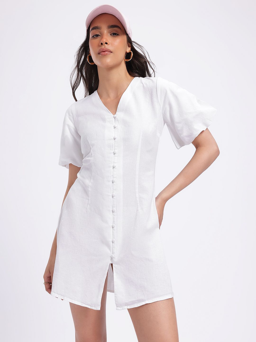 DressBerry Summer Chic Button-Up A-Line Mini Dress