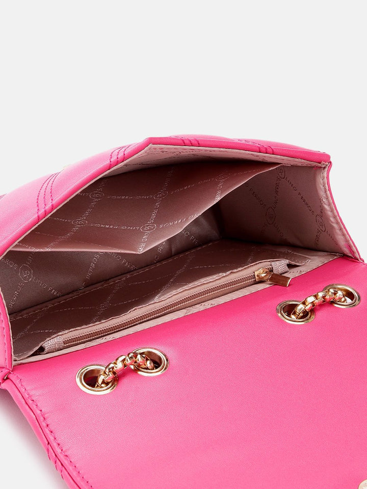 Lino Perros Textured Structured Sling Bag with Quilted Detail