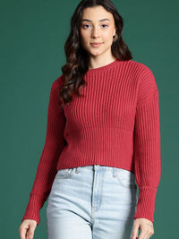 DressBerry Drop Shoulder Acrylic Pullover